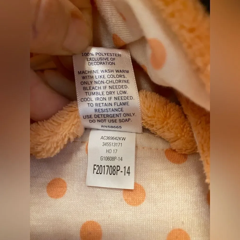 Tucker and Tate Fox robe orange hooded fleece cozy L 10-12